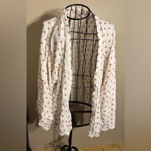 🌟 sim & sam  coat size large / extra large cover up womens coverup pink white